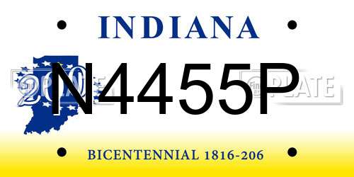 N4455P Indiana License Plate
