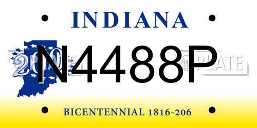 N4488P Indiana License Plate