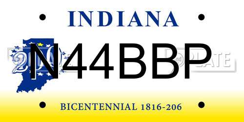 N44BBP Indiana License Plate