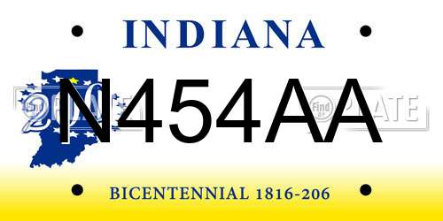 N454AA Indiana License Plate
