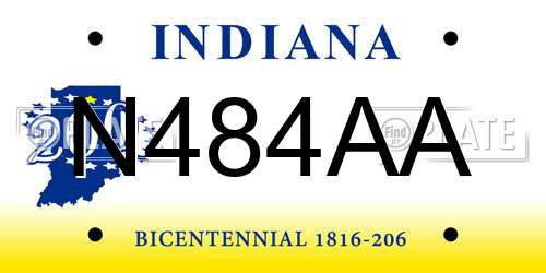 N484AA Indiana License Plate