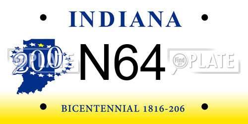 N64 Indiana License Plate