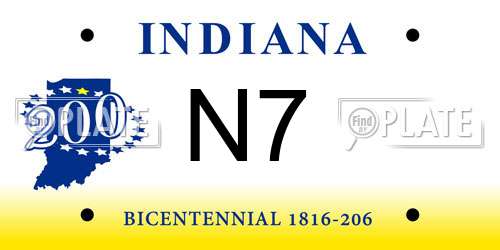 N7 Indiana License Plate