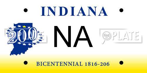NA license plate in IN state