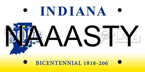 NAAASTY Indiana License Plate