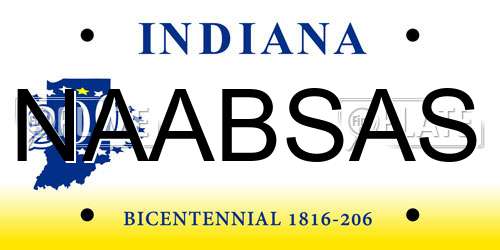 NAABSAS Indiana License Plate