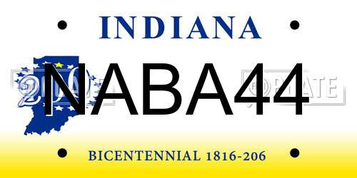 NABA44 Indiana License Plate