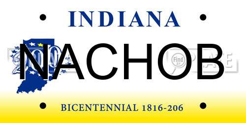 NACHOB Indiana License Plate