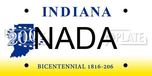 NADA Indiana License Plate