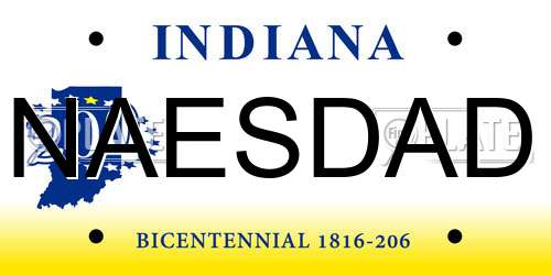 NAESDAD Indiana License Plate