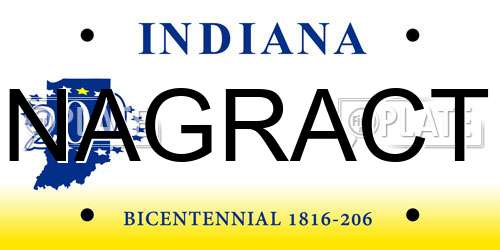 NAGRACT Indiana License Plate