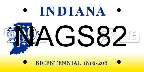 NAGS82 Indiana License Plate