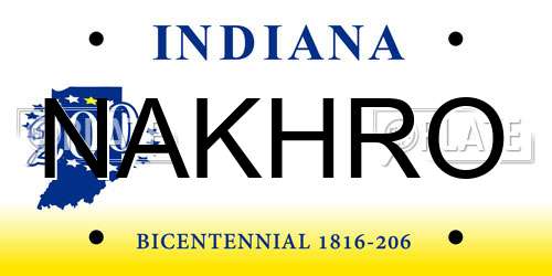 NAKHRO Indiana License Plate