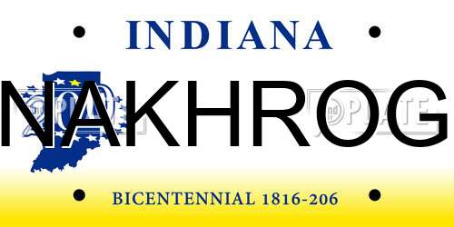 NAKHROG Indiana License Plate