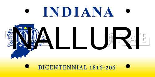 NALLURI Indiana License Plate