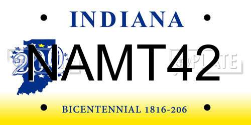 NAMT42 Indiana License Plate