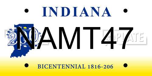 NAMT47 Indiana License Plate