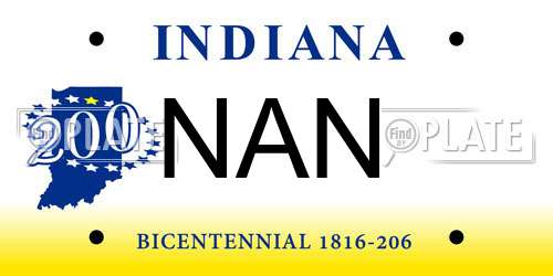 NAN Indiana License Plate