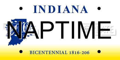 NAPTIME Indiana License Plate
