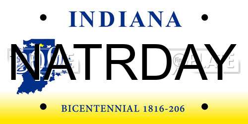 NATRDAY Indiana License Plate