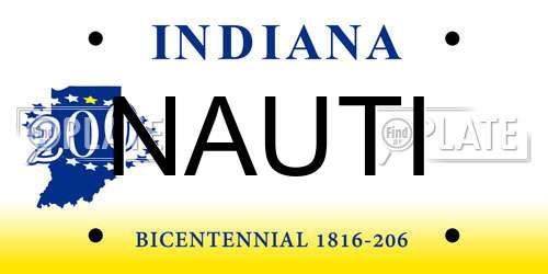 NAUTI Indiana License Plate