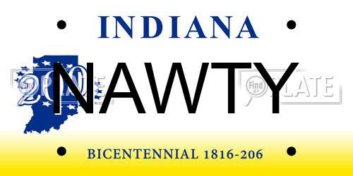 NAWTY Indiana License Plate