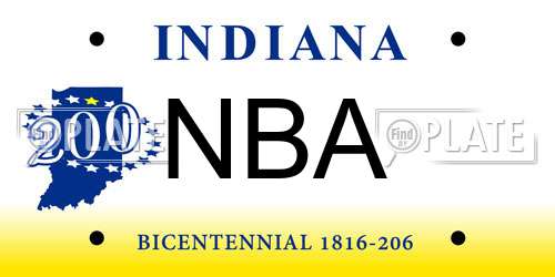 NBA Indiana License Plate