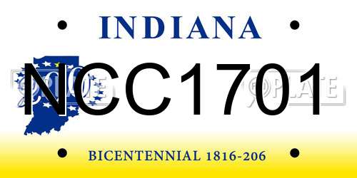 NCC1701 Indiana License Plate