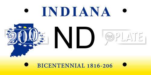 ND Indiana License Plate