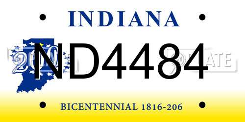 ND4484 Indiana License Plate