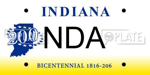 NDA Indiana License Plate