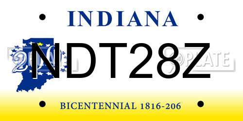 NDT28Z Indiana License Plate