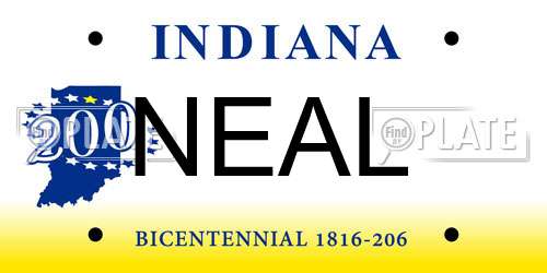 NEAL Indiana License Plate