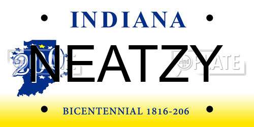 NEATZY Indiana License Plate