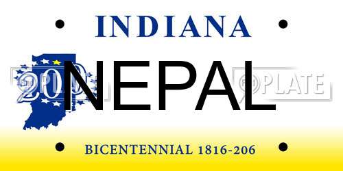 NEPAL Indiana License Plate