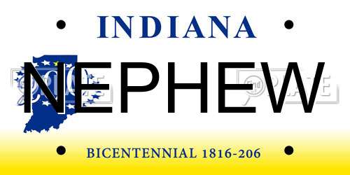 NEPHEW Indiana License Plate
