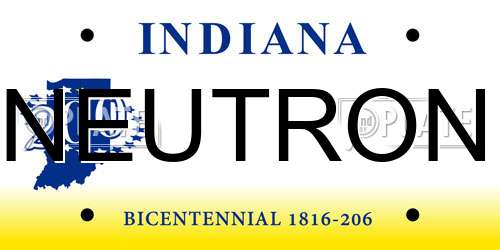 NEUTRON Indiana License Plate