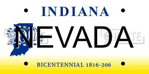 NEVADA Indiana License Plate