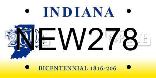 NEW278 Indiana License Plate