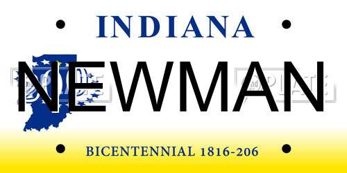 NEWMAN Indiana License Plate