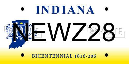 NEWZ28 Indiana License Plate