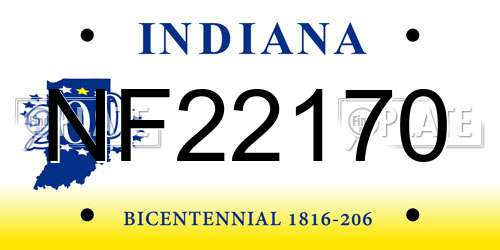 NF22170 Indiana License Plate