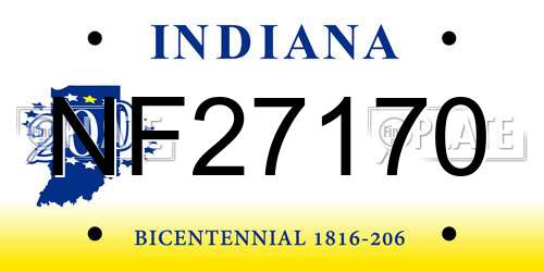 NF27170 Indiana License Plate