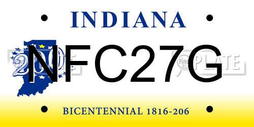 NFC27G Indiana License Plate