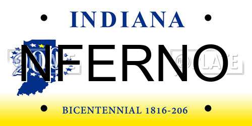 NFERNO Indiana License Plate