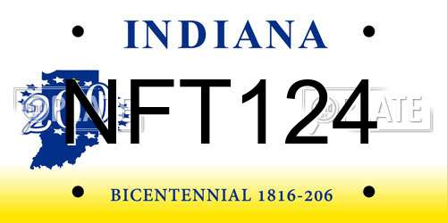 NFT124 Indiana License Plate