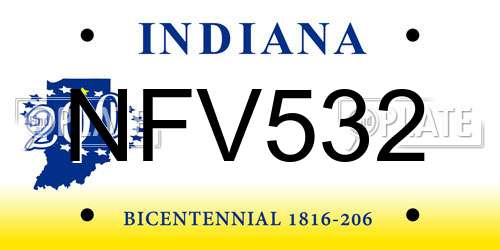 NFV532 Indiana License Plate