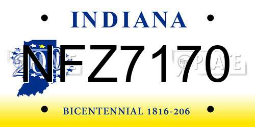 NFZ7170 Indiana License Plate