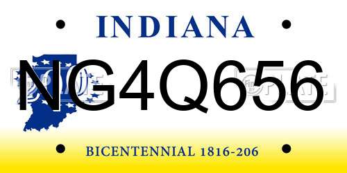NG4Q656 Indiana License Plate