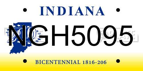 NGH5095 Indiana License Plate